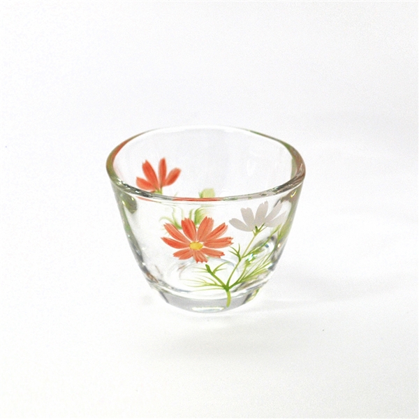 京絵付けガラス碗 花茶人 秋桜