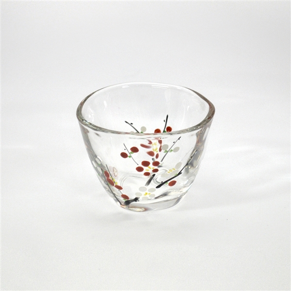 京絵付けガラス碗 花茶人 梅