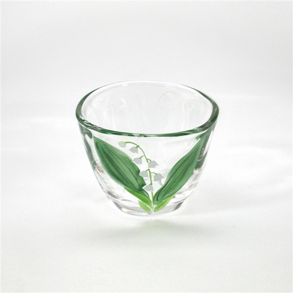 京絵付けガラス碗 花茶人 鈴蘭