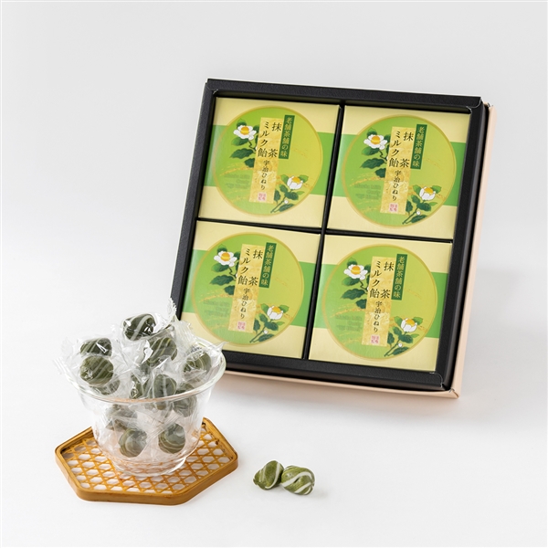 京の抹茶みるく飴宇治ひねり 4個入詰合せ