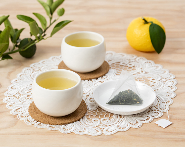 ゆず緑茶でほっとひといき